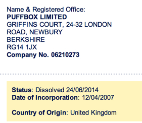 Companies House Puffbox dissolution